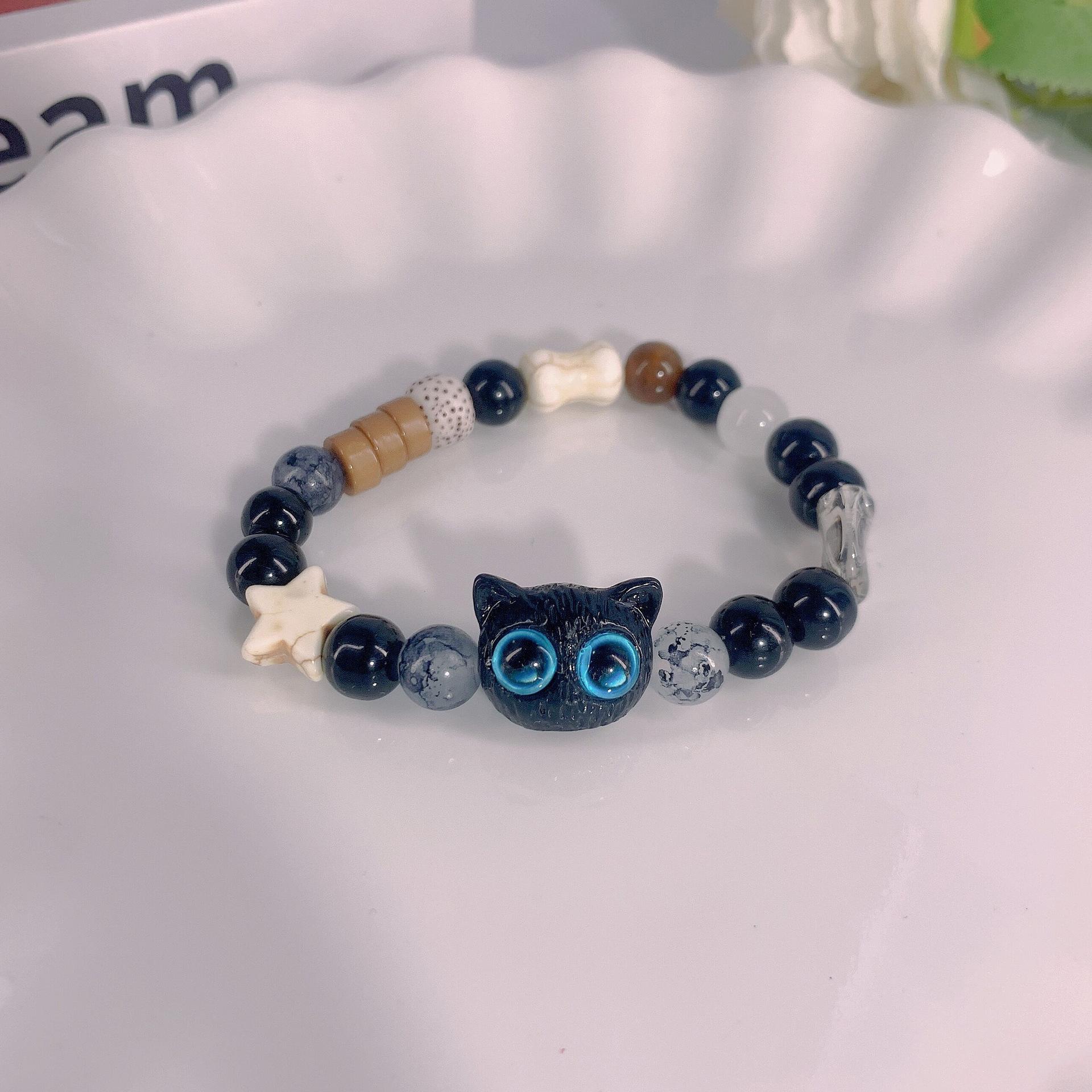JYL TS Bracelet Skull Punk Style Ignites Boldness & Rebellious Charm Resin cat head money пастельный фиолетовый