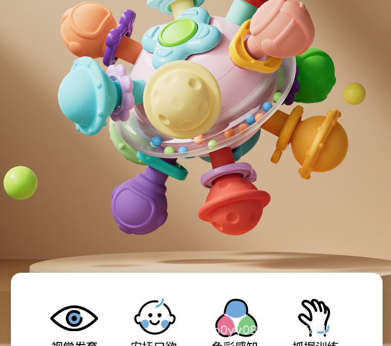 Manhattan Atom Ball Baby Toy: Educational Teether for 3-6 Months, Grasping Training for Babies 0-1 Year Old
