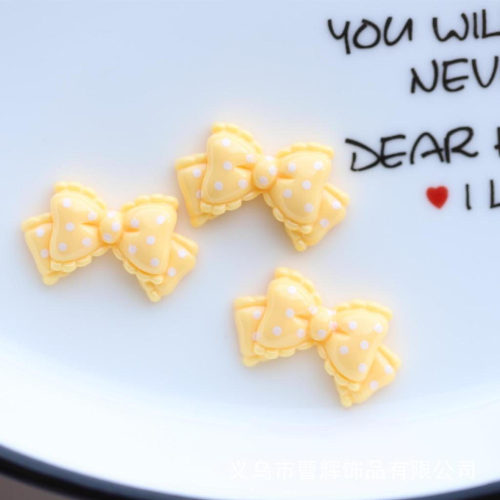 Polka Dot Bow Resin Jewelry Accessories for DIY Phone Case Decoration