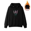 Women's Black Oversized Retro Hoodie - Fleece-Lined, Plus Size, Korean Style for Autumn/Winter