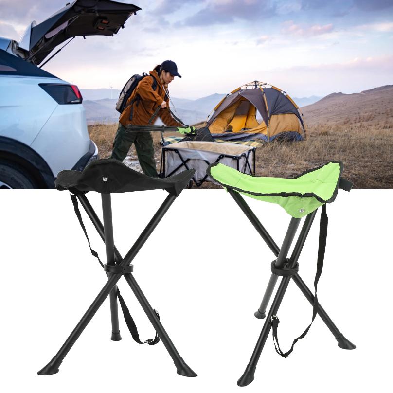 Folding Tripod Stool 600D Oxford Cloth Anti Fall 200KG Load Bearing Foldable Chair Good Stability Anti Slip for Fishing
