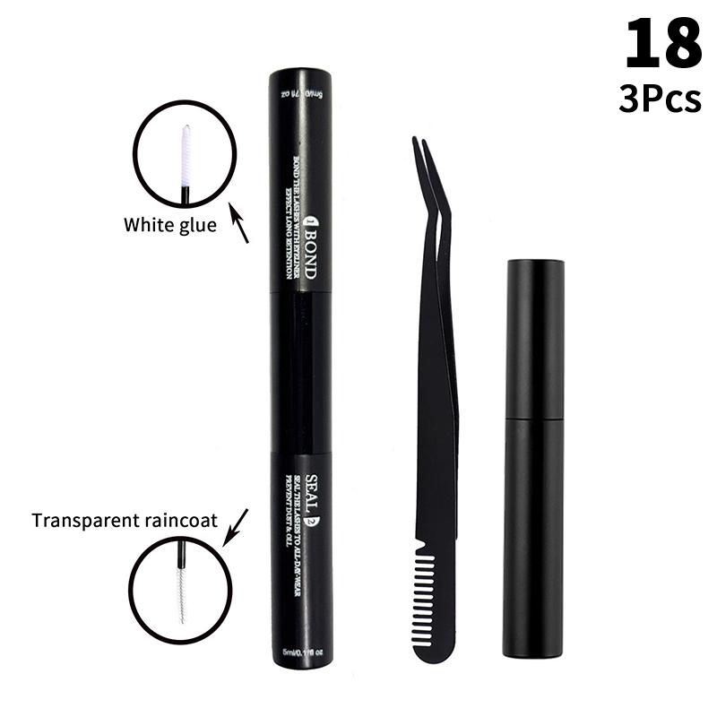 Adeziv și Sigilant pentru Gene pentru Gene în Grupuri DIY, Adeziv pentru Gene de Lungă Durată, Fixare, Rezistent la Apă, Aplicator Mascara, Adeziv pentru Gene False cu Două Capete
