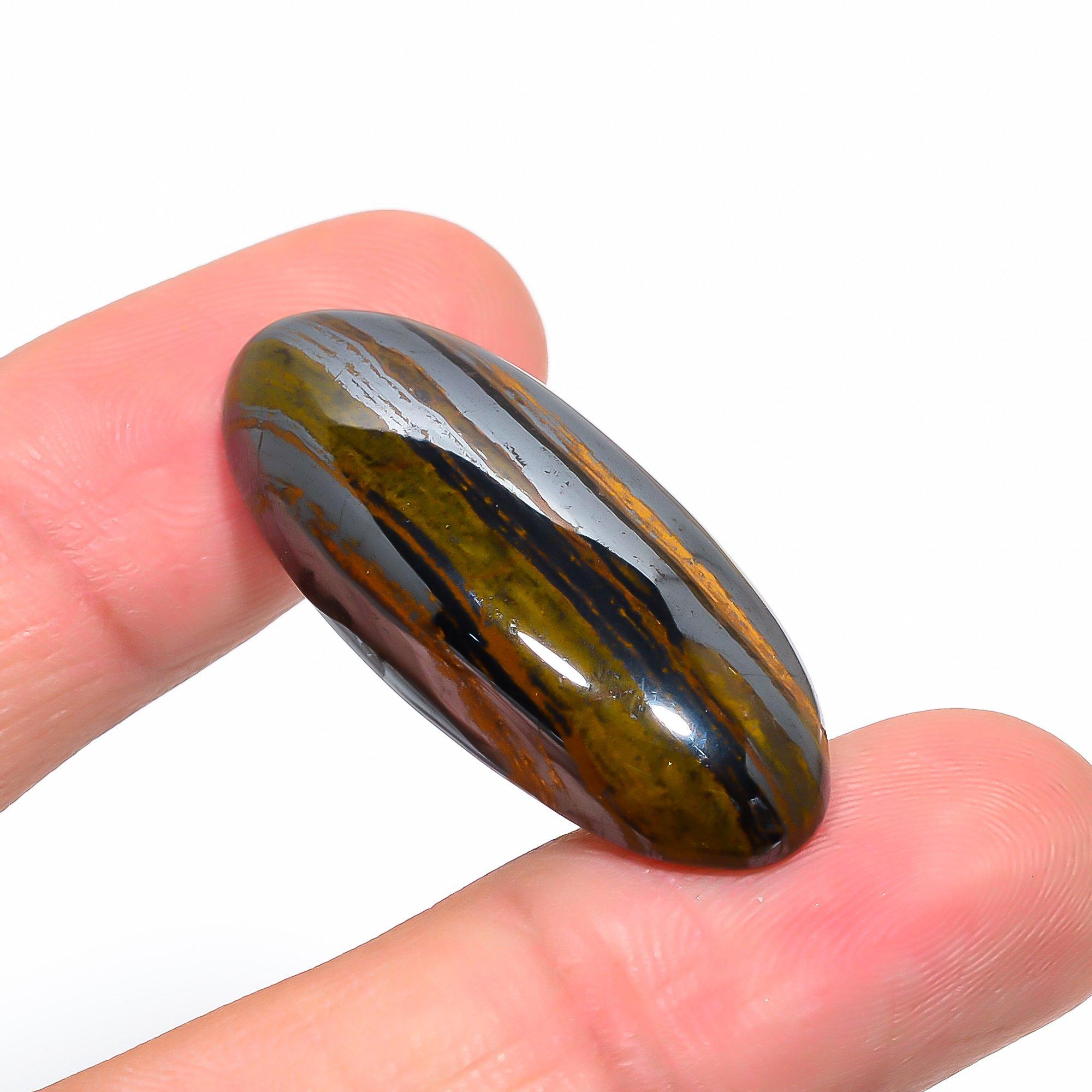 

Tiger Eye 1.8x3.9mm Natural Cabochon Fine Loose 61.5Cts. J0a63 жовтий