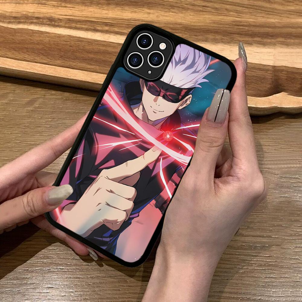 Cartoon Gojo Satoru Characters Phone Case Silicone PC+TPU For For IPhone 11 12 13 14 15 16 Plus Pro Max Cover