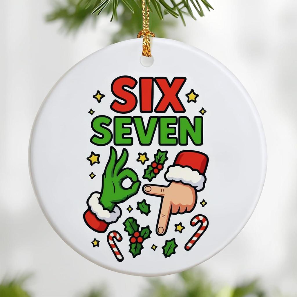 Weißer runder Acryl-Weihnachtsanänger, einseitiges Design