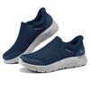 Skechers Zapatos sin cordones Suela gruesa Elástico suave Cómodos Zapatos para caminar Amortiguadores Resistentes al desgaste Bajos Casual Zapatillas para hombre 216333-NVY