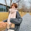 Winter Colorful Plaid Scarf Soft Cashmere Shawl Wrap Elegant Long Tassel Scarves  Women