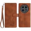 For OnePlus 13 Case Imprinted Feather PU Leather Wallet Phone Cover with Wrist Strap