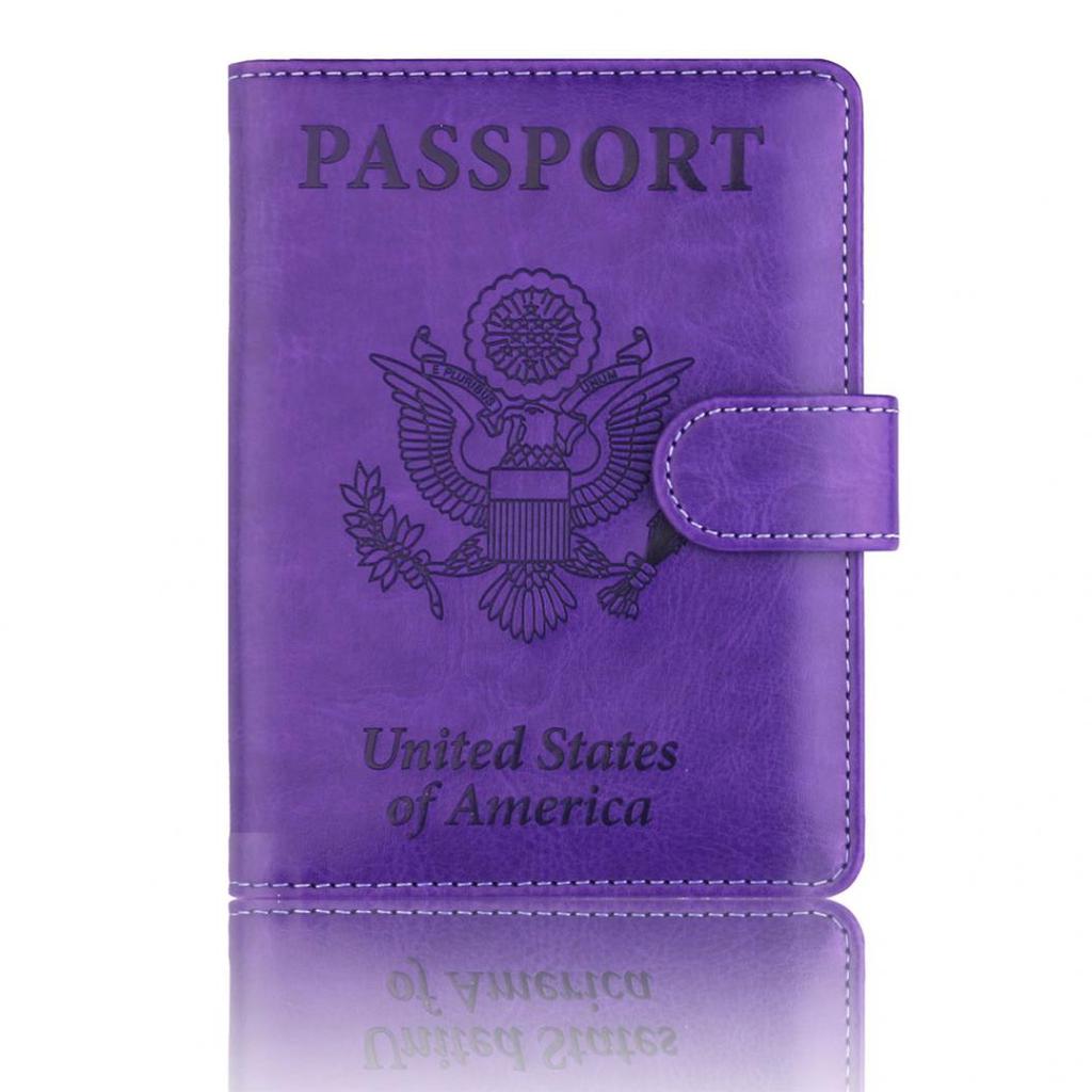 Fashion Passport Card Ticket Holder Faux Leather Unisex Travel Storage Bag