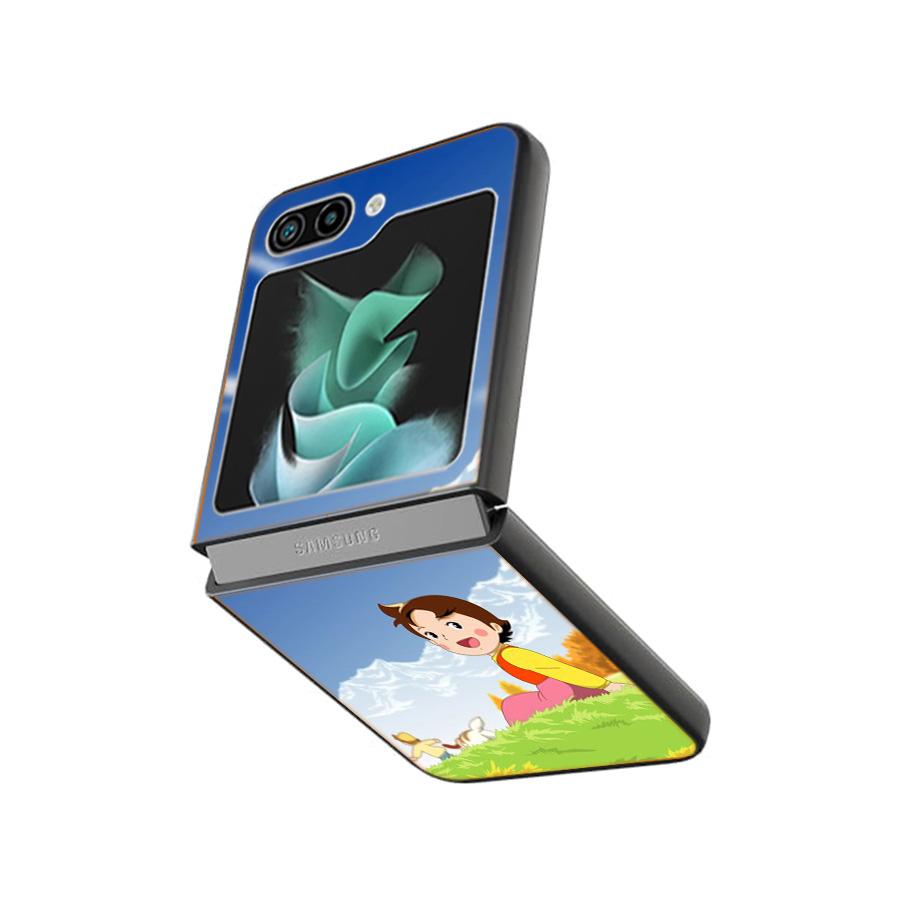 Heidi Cartoon Phone Case For Samsung Z Flip 7 6 5G Galaxy Z Flip4 Z Flip5 Z Flip3 Coque Black Hard PC Shell Protective Cover