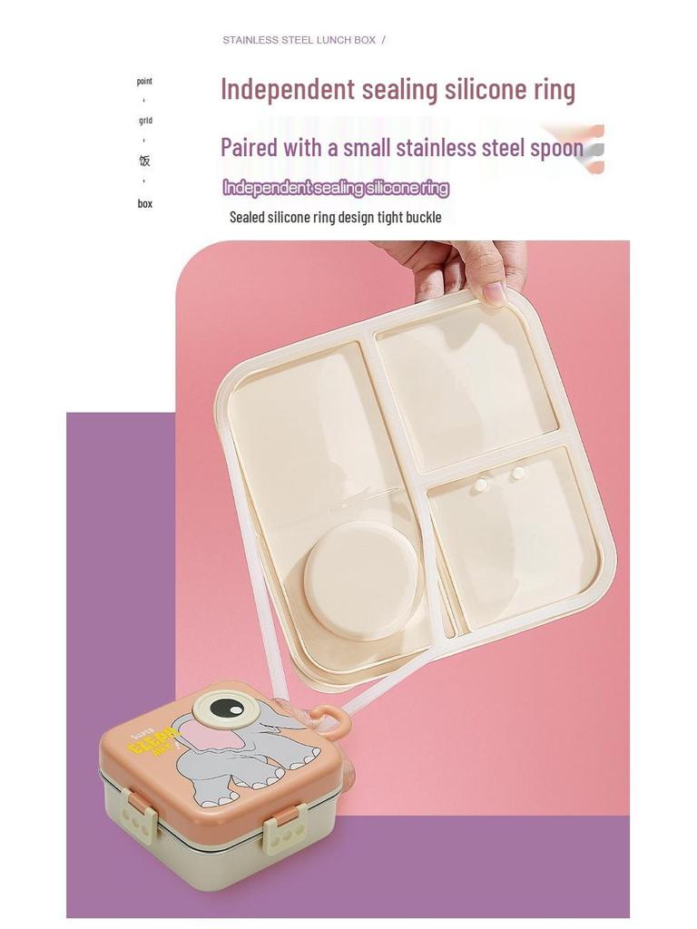 Food-Grade Animal Shape Cartoon Bento Lunch Box for Kids