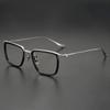 Retro Square Frame Pure Titanium Glasses for Science & Engineering - Large Frame, Myopia-Compatible