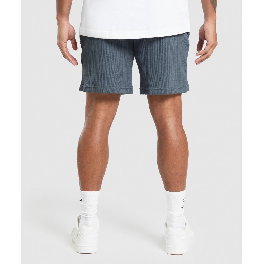 Gymshark Waffle Shorts Titanium Blue A1b4t Udpk