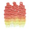 FREEDOM Synthetische Flecht-Haarverlängerungen Tief Gewellt 24 Zoll Lang Lockige Braids Haare Ombre Braun Regenbogen Twist Häkel-Haar