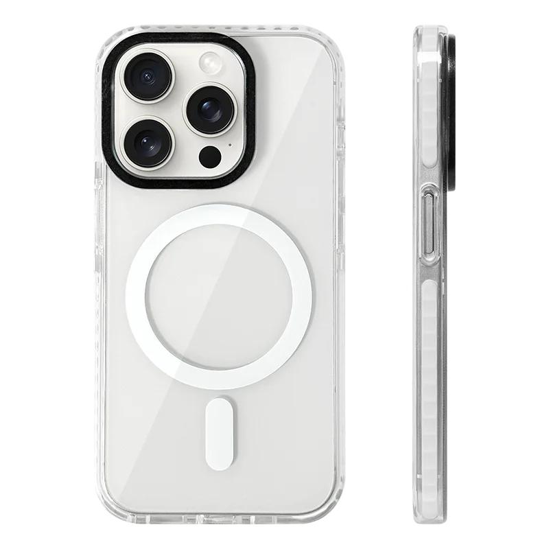 Průhledný kryt na telefon MagSafe v neonové barvě pro iPhone 17 16 15 14 pro max 13 12 Bezdrátové nabíjení Měkký silikonový nárazník
