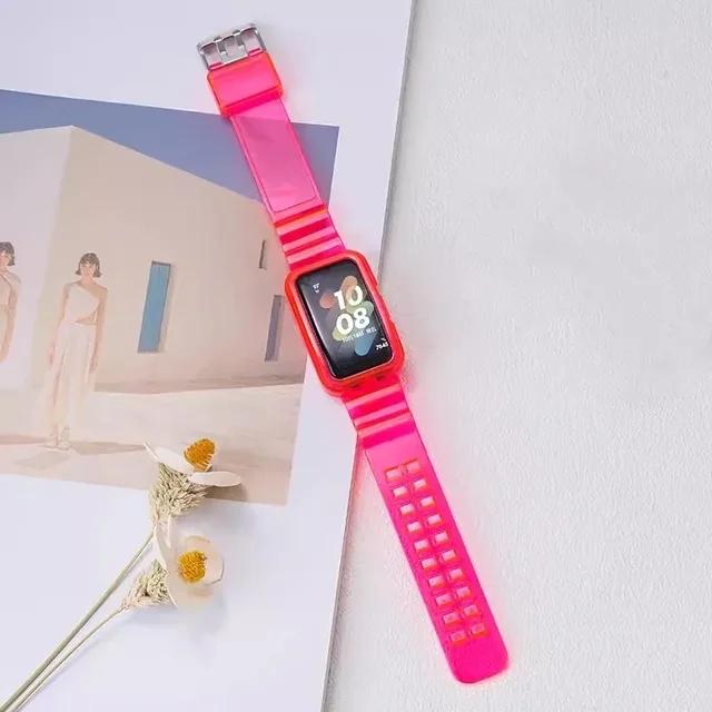 Silicone Strap+Case For Huawei Band 9 8 Transparent Watchband Replacement Bracelet for Honor Band 7 6 Protector Case Accessories