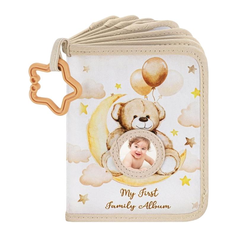 

Infant Memory Book Soft Polyester Photo Holder Album with Cute Bear Design for Baby First Moment and Special Event 1