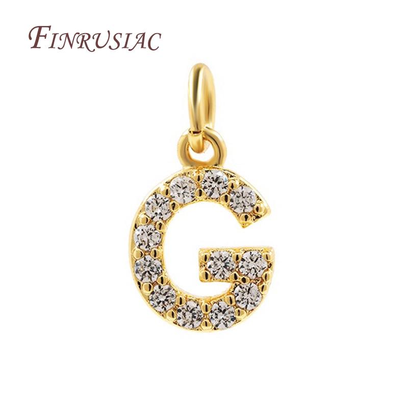 18K Gold Plated Copper A-Z Alphabet Charms For DIY Women's Necklace Jewelry Making Supplies,Fashion Inlay Zircon Letter Pendants
