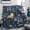 1Pc Cute Vehicle Print Flannel Blanket, High Quality Comfortable for All Seasons, Home Decor, Warmth and Comfort, Perfect for Christmas Gifts W45
