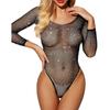 Bodysuit i ett stykke Kvinner Sexy Undertøy BH Sett Perspektiv Rhinestone Undertøy Gjennomsiktig Åpen Stroppeløs Erotisk BH sett
