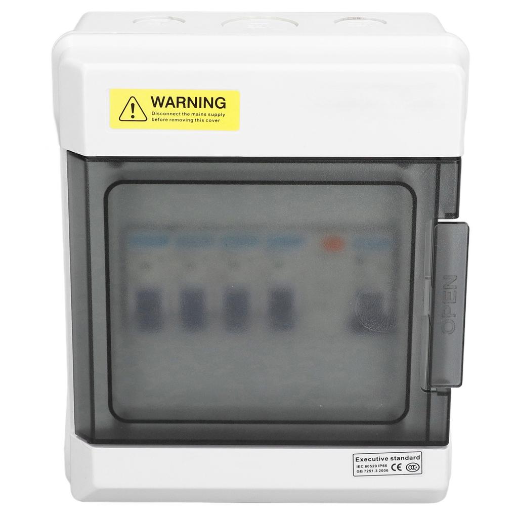 Μίνι Διακόπτης Διαρροής 4 Θέσεων Προστασία από Διαρροές Πίνακας Ασφαλειών 63A 30mA RCD+4MCB (6A+2 X