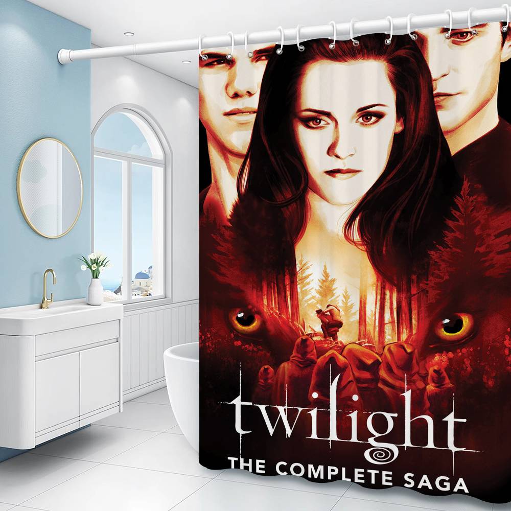 Classic Movie Twiligh Funny And Creative Beach Shower Curtain Waterproof Polyester Bath Curtains For Bathroom Decorate With Hook
