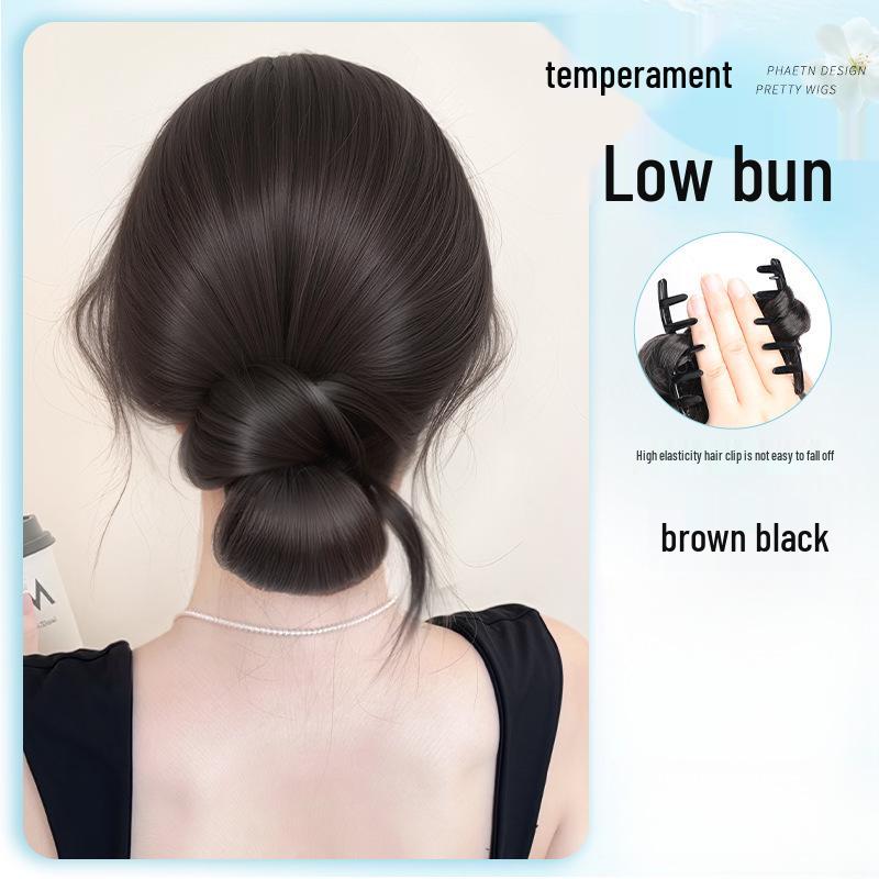 Floral Clip-in Low Bun Hair Tie for Natural, Fluffy Hairstyling