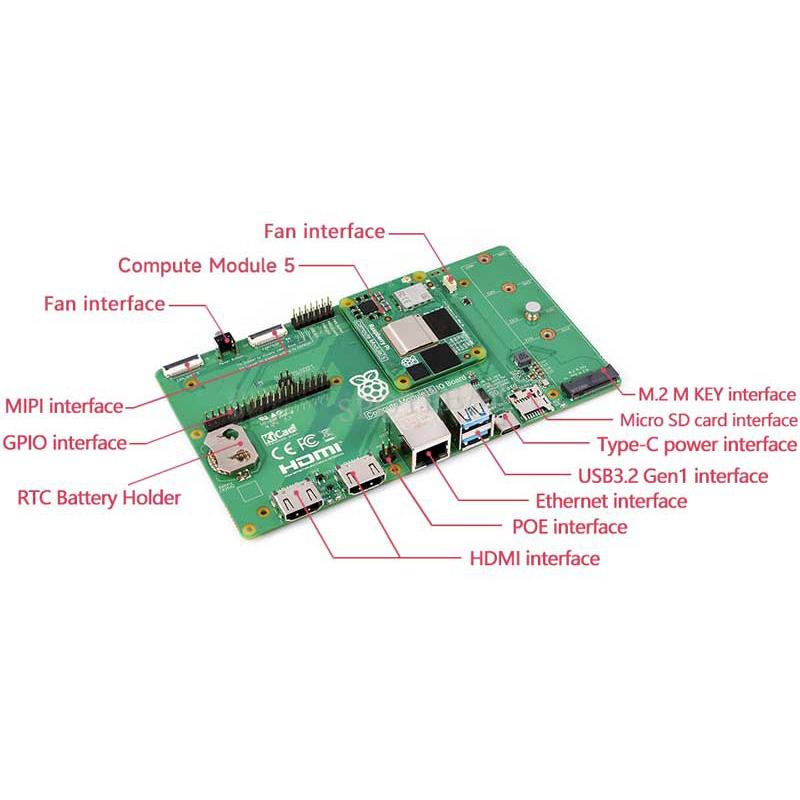 Raspberry Pi CM5 Official Original IO Board a Base Development Platform Compute Module 5 IO Board