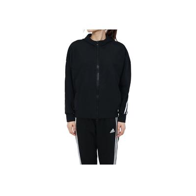 Veste à capuche zippée sport décontractée d'extérieur couleur unie pour femmes Vestes Noir GF6946