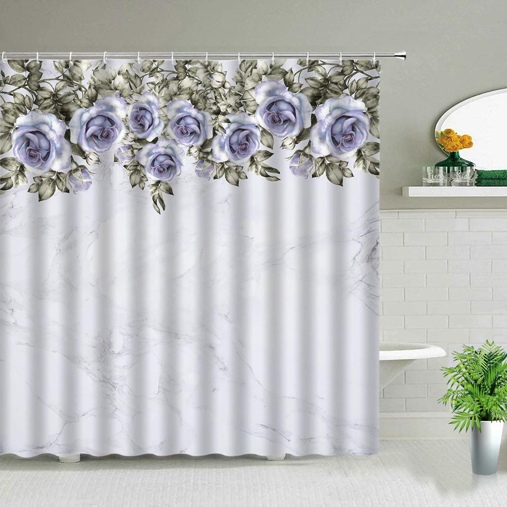 Sunflower Flower Wood Grain Plant Scenery Bathroom Shower Curtain Cactus Butterfly Bee Floral Landscape Bath Curtains With Hooks