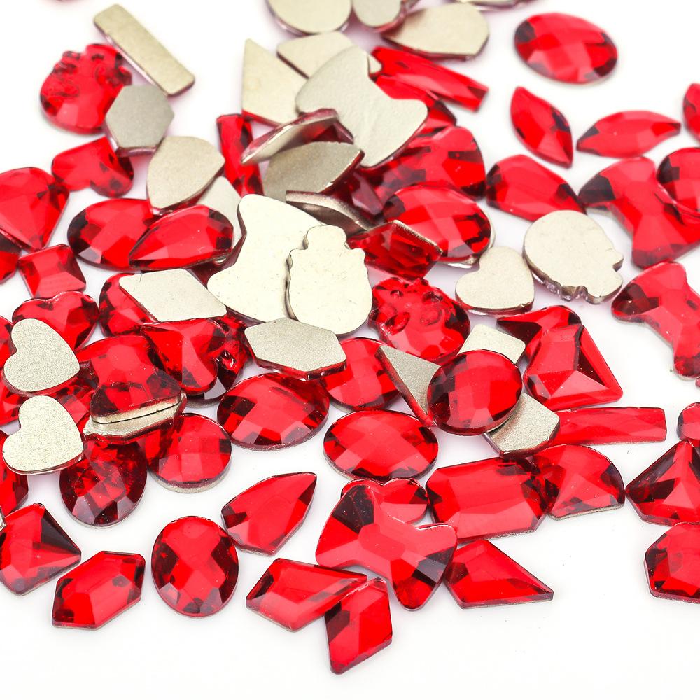 Mixed Nail Art Accessories Size Aurora Champagne Stained Glass Flat Bottom Special-Shaped Diamond Diy Nail Accessories