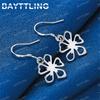 Luxury 925 Sterling Silver Exquisite Flower Earrings for Women Fashion Accessories Jewelry Wedding Gifts