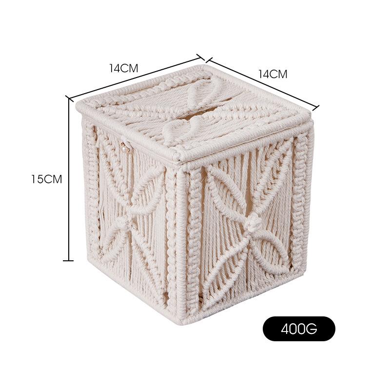 Woven Tissue Box, Daily Cotton Rope Tissue Box Storage Box, Pumping Box Household Tissue Box 2026