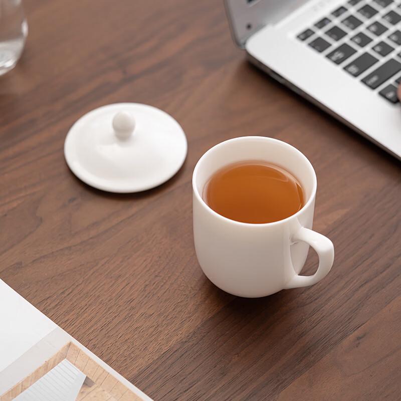 Dehua Mutton Fat Jade Ceramic Office Tea Cup Gift Set