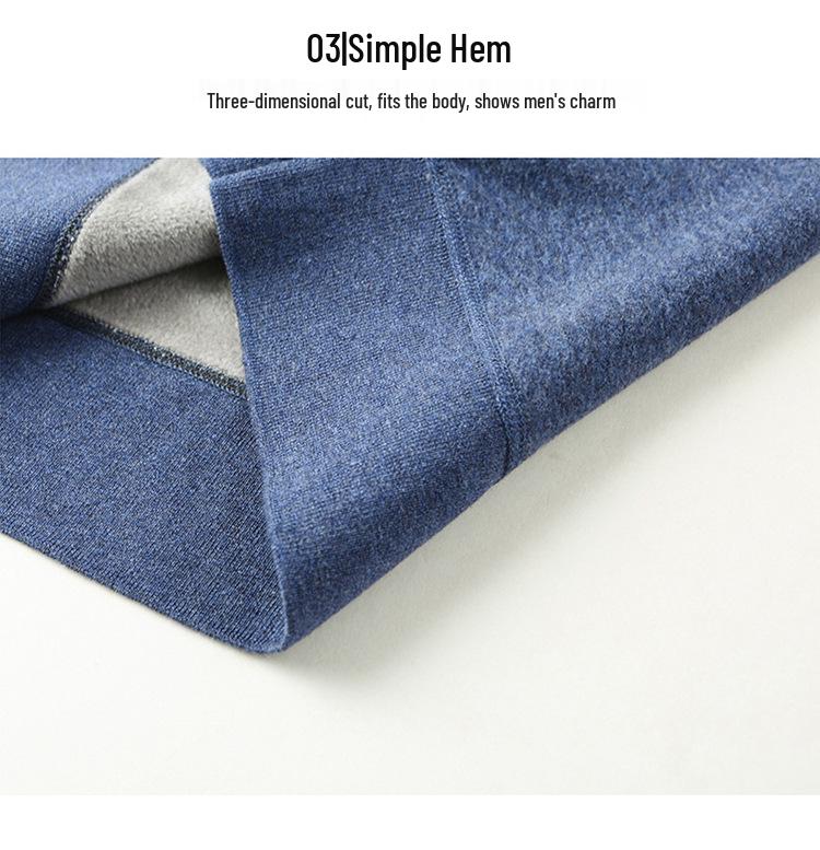 Men's Winter Wool-Feel Sweater: Skin-Friendly, Fleece-Lined, Faux Thickened, Shirt Collar, Knitted Base Layer