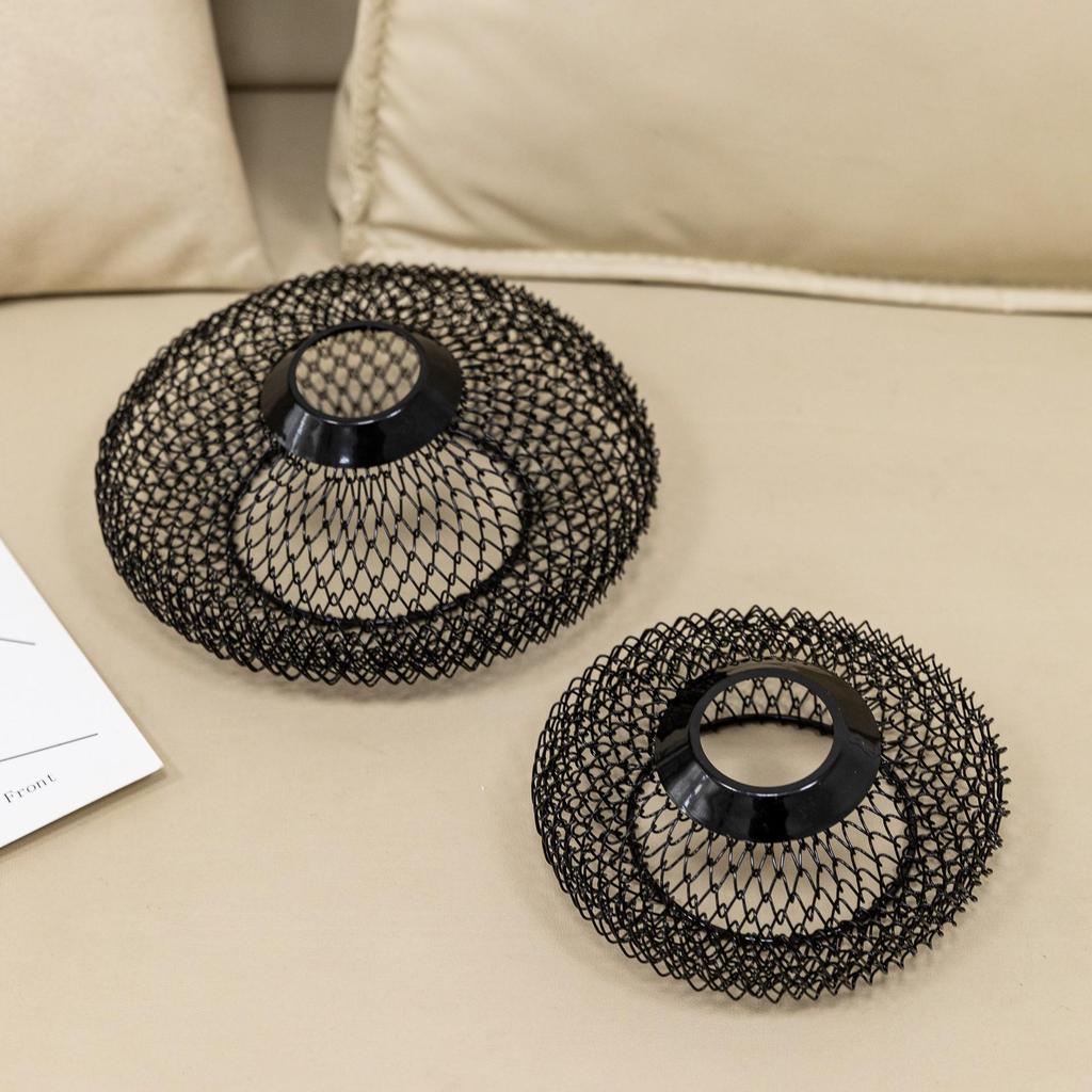 Artistic Iron Flower Net Retractable Lampshade for Home and Courtyard