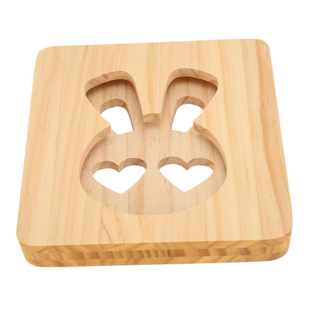 3D Wooden Night Light Rabbit Shape LED Beads Energy Saving Hollow Decorative Desk Light for Bedroom