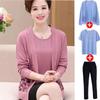 2PCS Spring/SummerAutumn Women's Knitted Cardigan Sweater + Short Sleeve Knitted T-Shirt Two Piece Set Plus Size Open-front Knitted Jacket