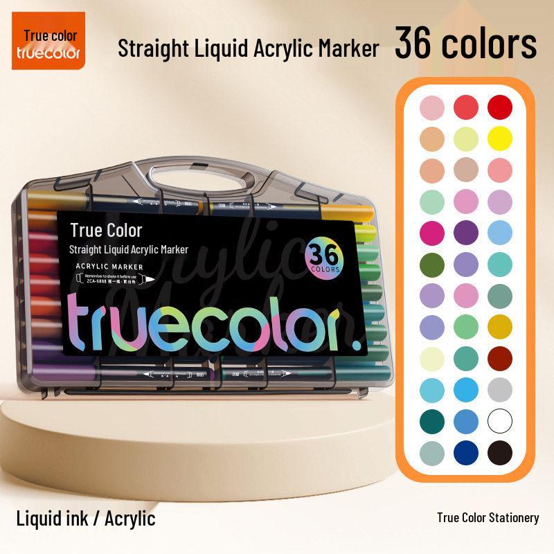 True Color Soft Tip Liquid Acrylic Marker for Students & Professionals