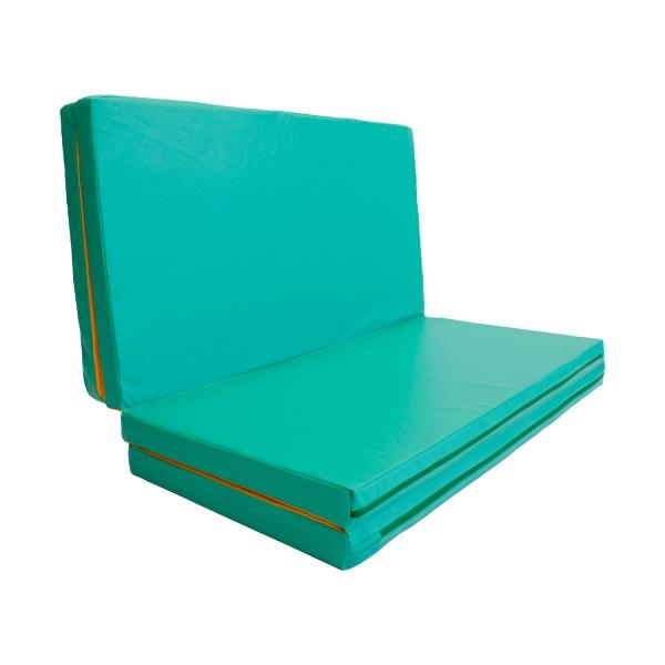 Gymnastic Mat Gamma 200x100x8 Four-part - Green/yellow