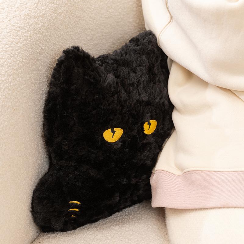 Cute Animal Stuffed Plush Toys Black Cat Husky Home Sofa Cushion Bedroom Lumbar Pillow Gifts For Sleeping Companion Dolls