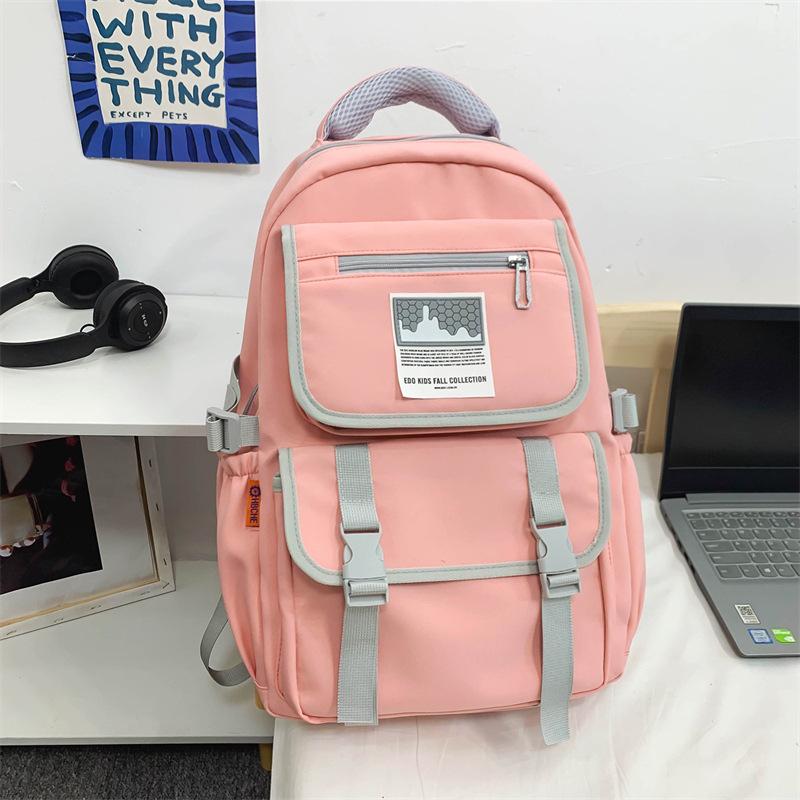 

Новый школьный рюкзак для учеников средней и старшей школы, большой вместимости, трендовый рюкзак для парней и девушек розовый