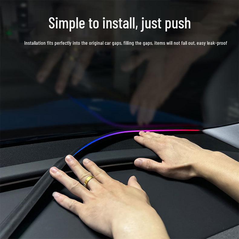 Colorful Acrylic Windshield Soundproof Light: App-Controlled, No Wiring, for Car Decoration.