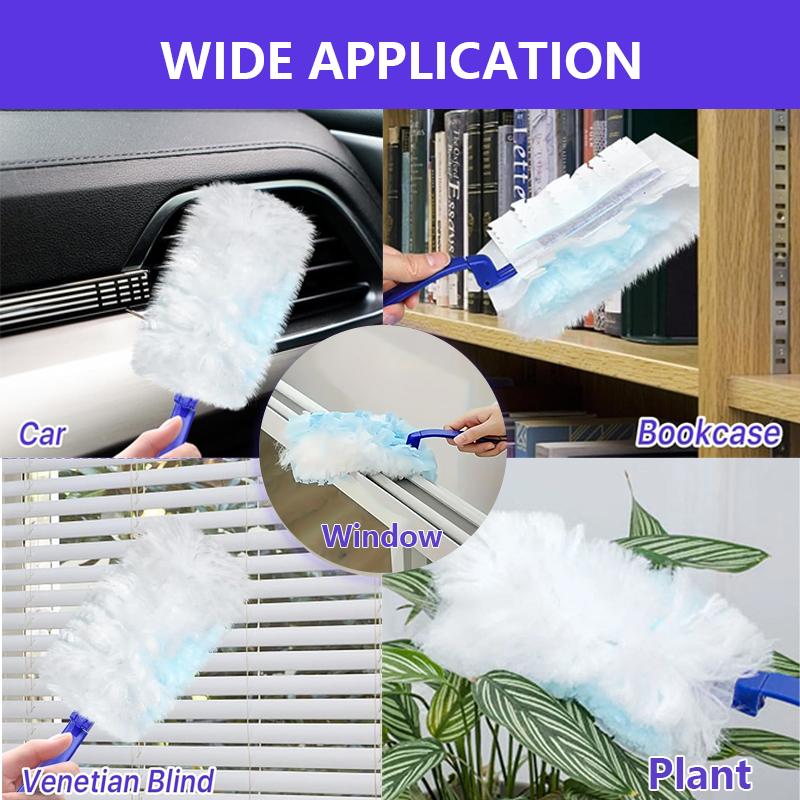 Disposable Electrostatic Duster Furniture Keyboard Kitchen Blinds Furniture Car Fans Replaceable Brush Head Household Duster