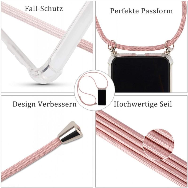 Stoßfeste transparente Telefonhülle Crossbody Halskette Kordel Lanyards mit Seil für iPhone 16 Pro 15 Pro Max 14 13 12 11 XR XS Max 8 SE 2020