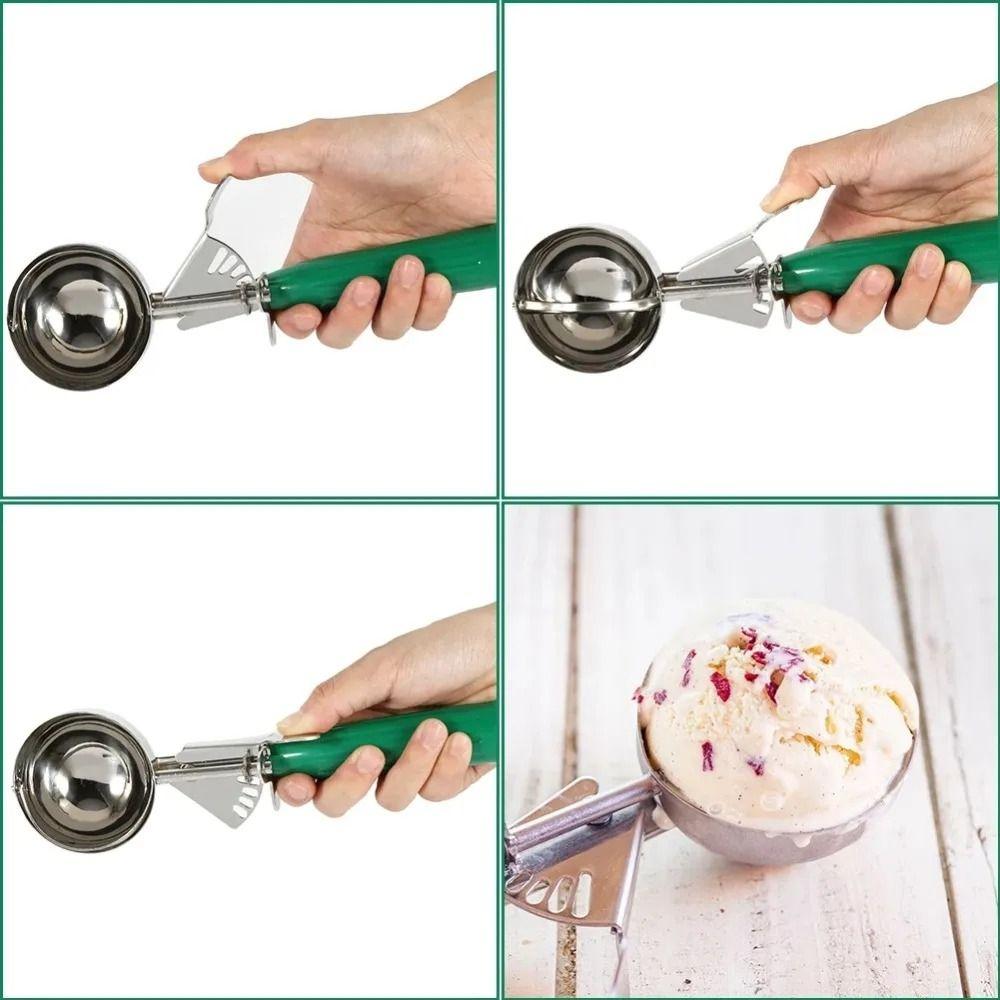 Plastic Handle Ice Cream Ball Scoop Stainless Steel Fruit Scoop Ice Cream Digger  Watermelon