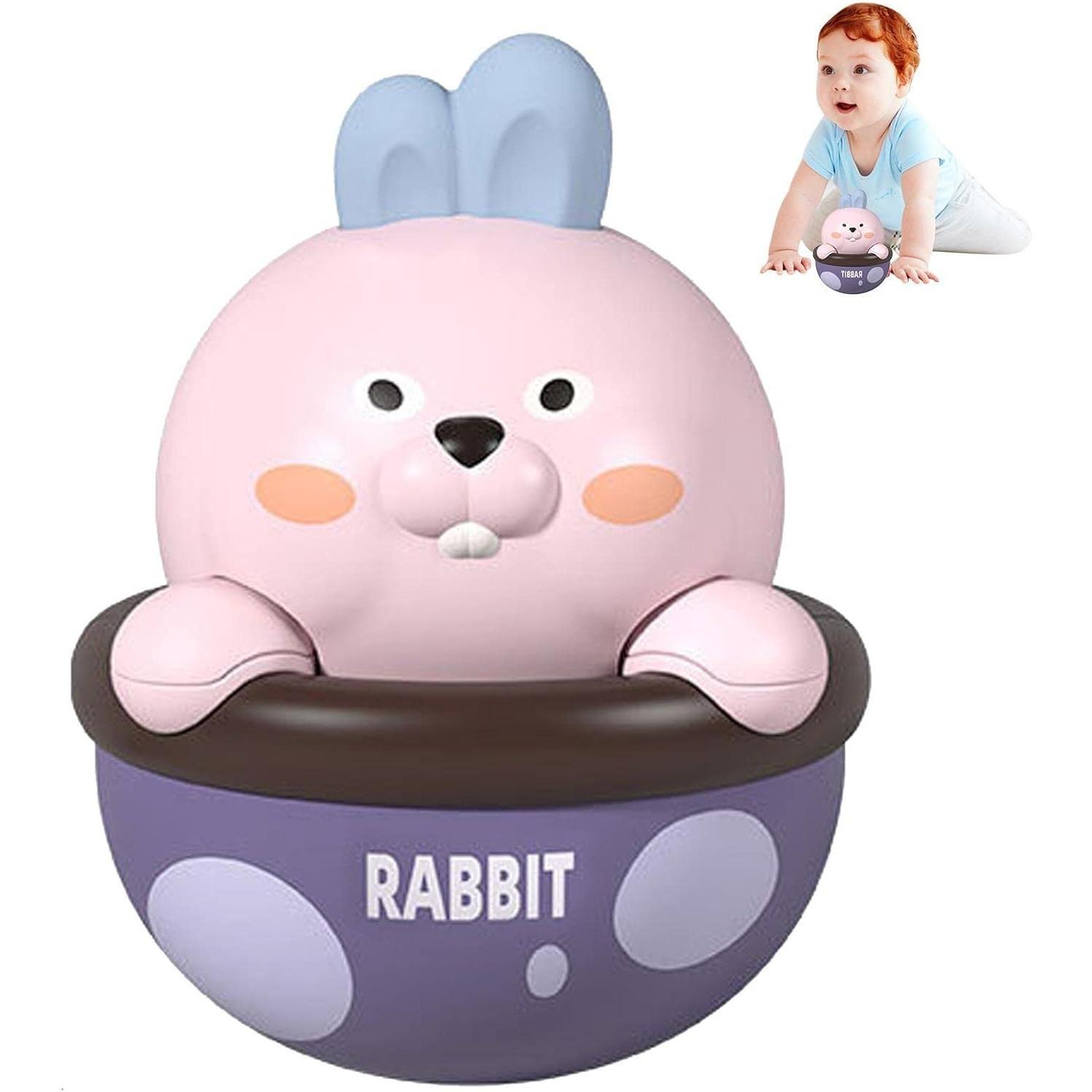 

Качающаяся игрушка - игрушка для детского животика, портативная игрушка-неваляшка - маленькая игрушка-неваляшка с динозавром и кроликом, подарок для малышей от 6 месяцев 10*12cm фиолетовый