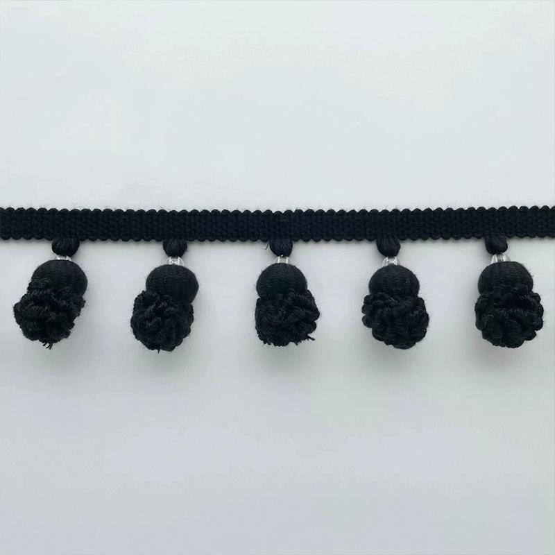 1/2/3M Tassel Fringe Lace Trim Ribbon Sofa Curtain Tablecloth Diy Decorative Pom Pom Ball Fringe Lace Edging Upholstery Crafts