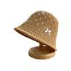 Bow Woven Fisherman'S Hat Children Summer Hollow Breathable Straw Hat Sunshade Sunscreen Bucket Hat Showing Face Small Basin Hat