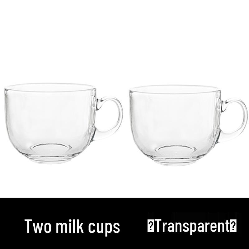 Glass Breakfast Cup with Lid and Handle for Oats, Yogurt, Milk, Coffee - Large Capacity, Transparent
